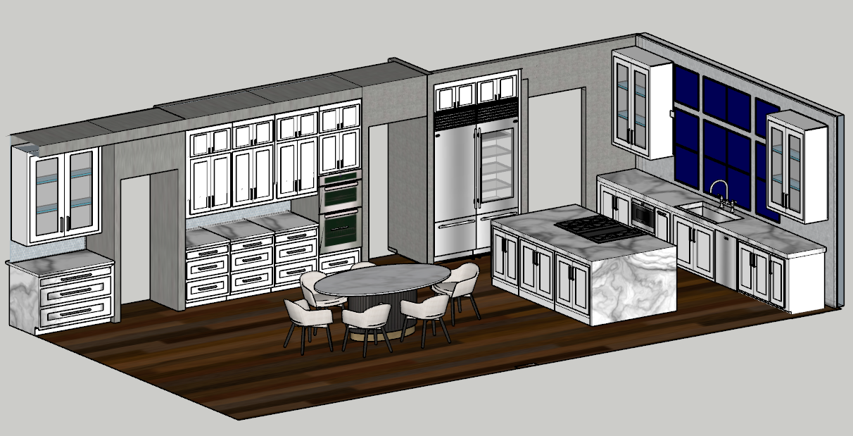 Kitchen, cutaway 3D — oblique