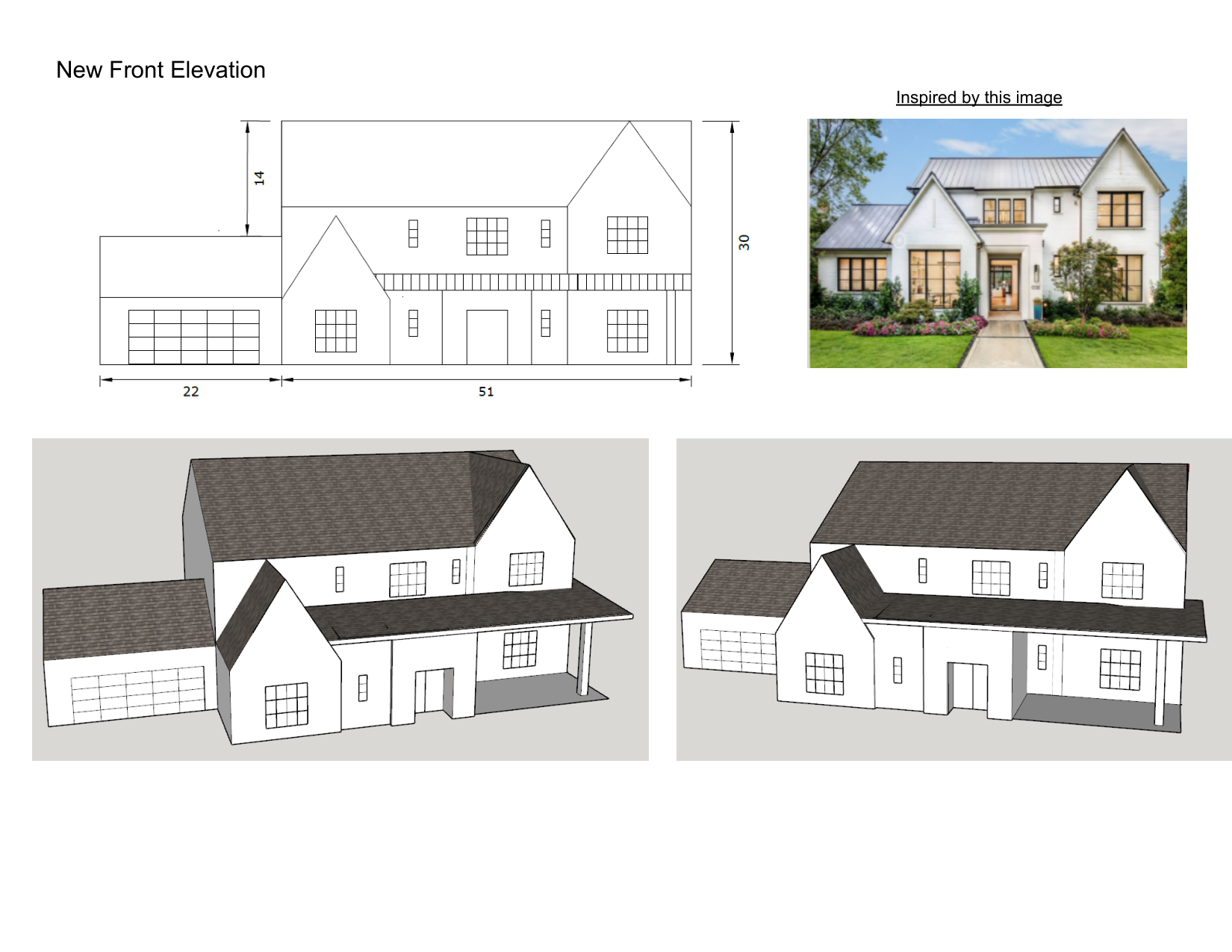 Sheet 2 — new front elevation